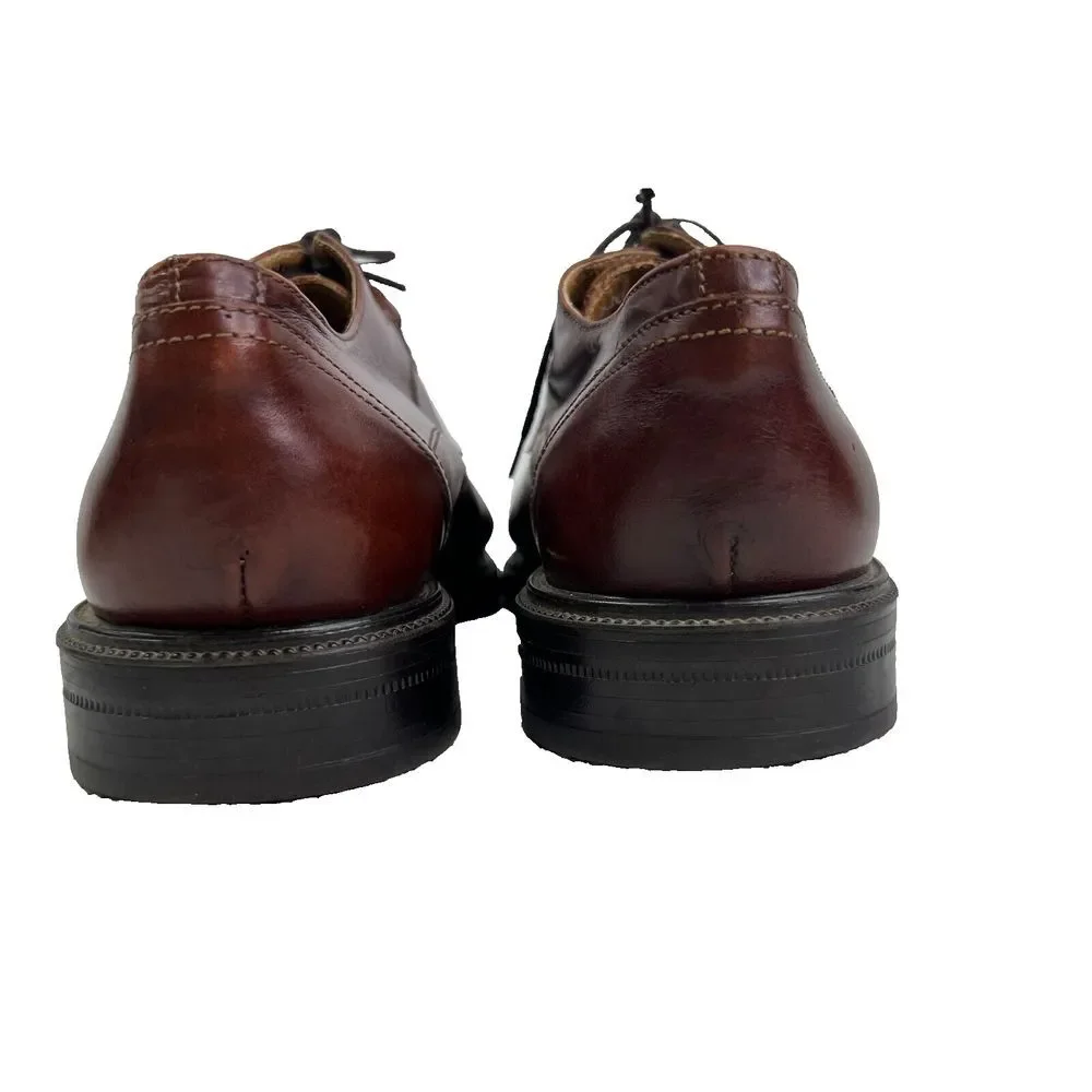 Bacco Bucci Mens Brown Leather Oxford Made In Italy Shoe Size 10 Business Preppy